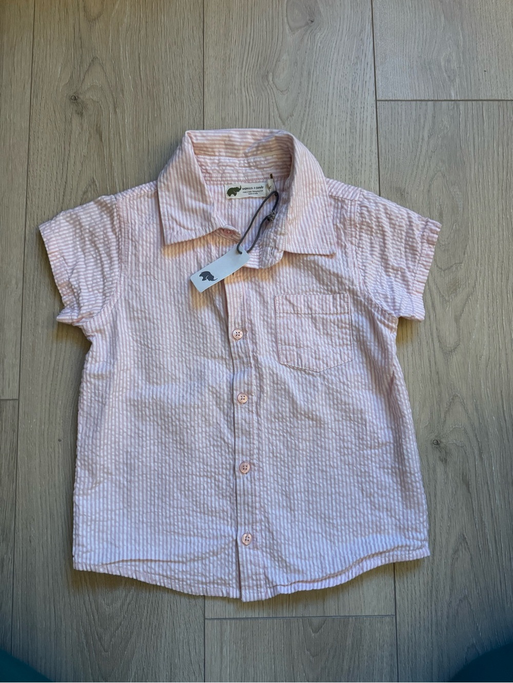Children's Short-Sleeve Button-Down Shirt - Light Pink